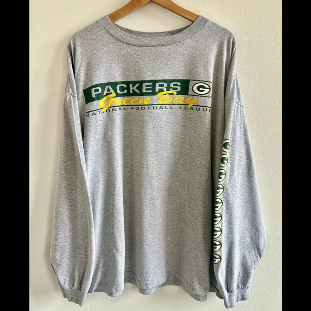 Vintage GREEN BAY NFL Cotton T-Shirt in Gray SIZE XL